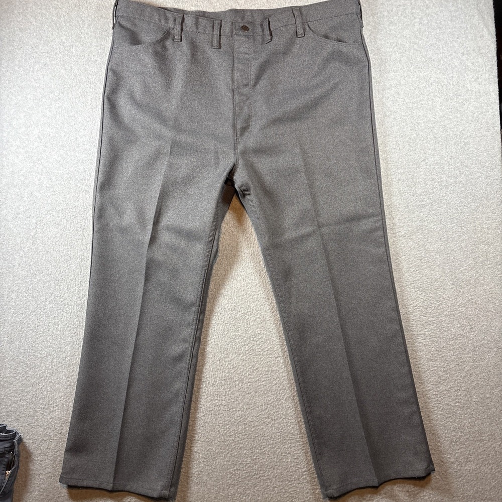 VTG WRANGLER Men's 46x32 Gray Pants B2HG 80s 90s Western USA Made
